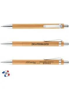 Stylo bille en bambou. Stylo publicitaire et personnalisé. 2