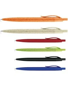 Stylo bille publicitaire en fibre de paille de blé. Stylos personnalisés écologiques
