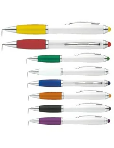 Stylo bille plastique publicitaire pas cher avec stylet pour écran tactile