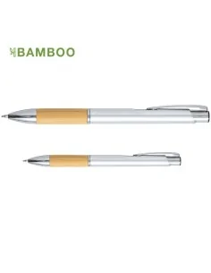 Stylo publicitaire, corps en ABS et manche en bambou