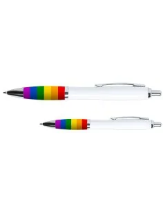Stylo publicitaire avec grip multicolore - Stylo-France