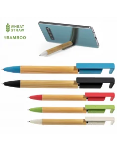 Personnalisation stylo support téléphone en bambou